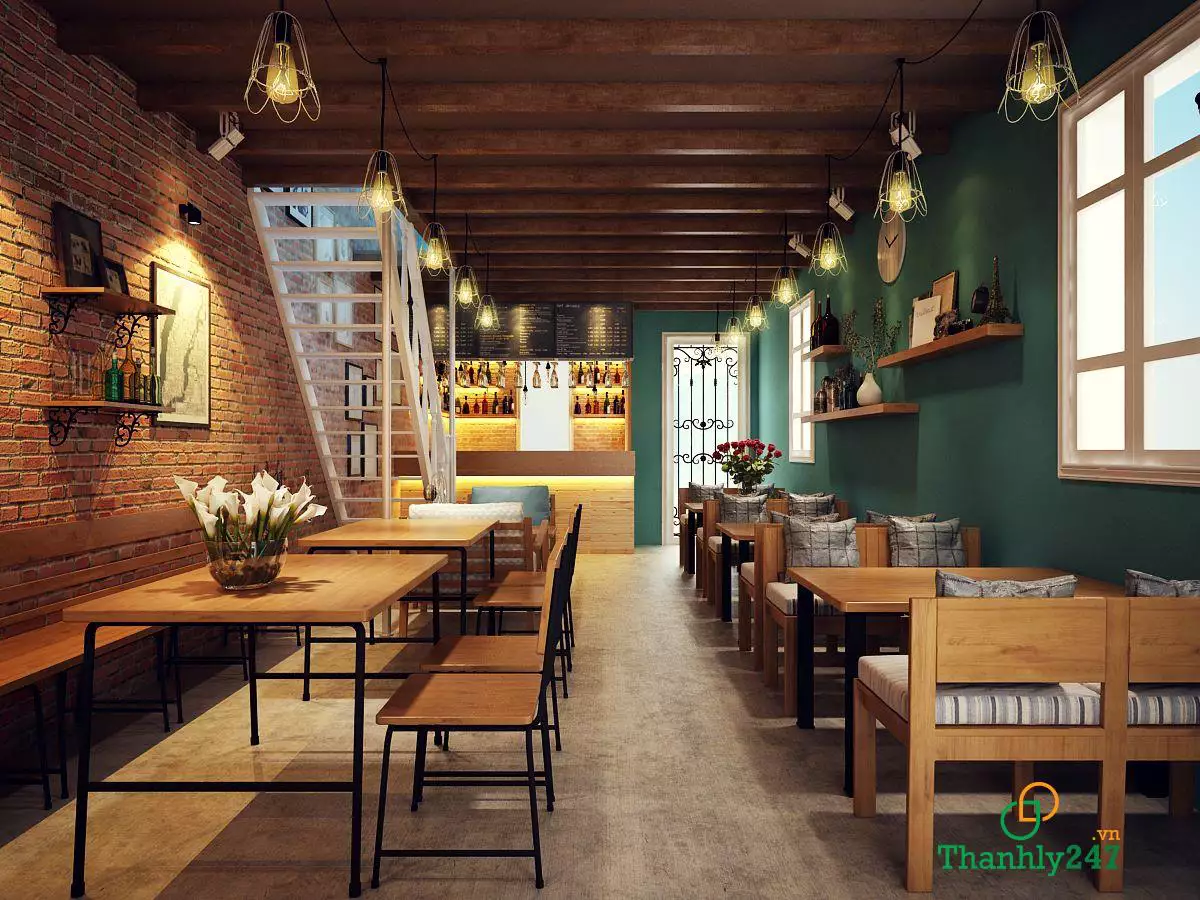Mẫu bàn ghế quán cafe phong cách vintage